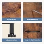 DUMOS TV Stand with 5 Storage Drawers, Brown