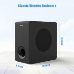 BESTISAN 6.5'' Powered Side Firing Subwoofer