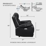 Lexicon Power Reclining Loveseat with Console and LED Lighting