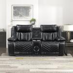 Lexicon Power Reclining Loveseat with Console and LED Lighting