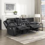 Lexicon Power Reclining Loveseat with Console and LED Lighting