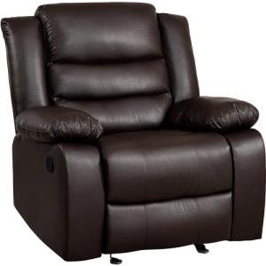 Oversized Faux Leather Rocker Recliner Chair
