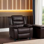 Oversized Faux Leather Rocker Recliner Chair