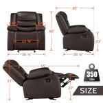 Oversized Faux Leather Rocker Recliner Chair