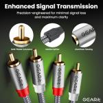 25FT Shielded Braided RCA Cable for Audio