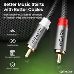 25FT Shielded Braided RCA Cable for Audio