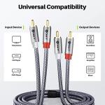25FT Shielded Braided RCA Cable for Audio