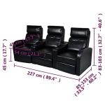 3-Seat Recliner Sofa with Adjustable Backrest