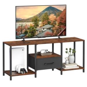 JARHETUN 55 Inch TV Stand with Fabric Drawer