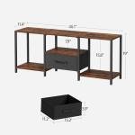 JARHETUN 55 Inch TV Stand with Fabric Drawer