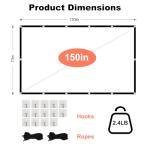 TOWOND 150-Inch Outdoor Indoor Projector Screen