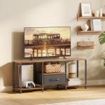 JARHETUN 55 Inch TV Stand with Fabric Drawer