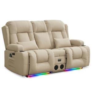 URRED Power Reclining Loveseat with Massage & Heat