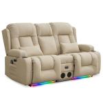 URRED Power Reclining Loveseat with Massage & Heat
