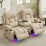 URRED Power Reclining Loveseat with Massage & Heat