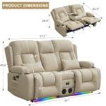 URRED Power Reclining Loveseat with Massage & Heat
