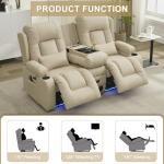 URRED Power Reclining Loveseat with Massage & Heat