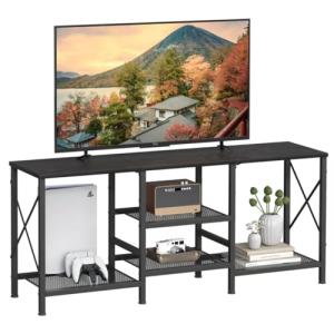 JARHETUN Black TV Stand for 55-Inch TV