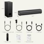 Wohome 2.1 Soundbar with Wired Subwoofer for TV