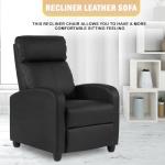 Black Leather Recliner Chair with Lumbar Support