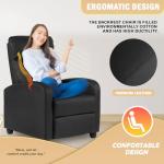 Black Leather Recliner Chair with Lumbar Support