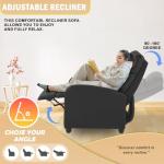 Black Leather Recliner Chair with Lumbar Support