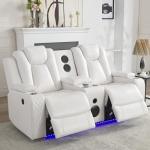 Power Recliner Loveseat with Bass Speakers and LED Lights