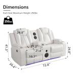 Power Recliner Loveseat with Bass Speakers and LED Lights