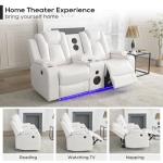 Power Recliner Loveseat with Bass Speakers and LED Lights