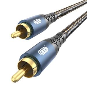 EMK 10ft Gold-Plated RCA Subwoofer Audio Cable