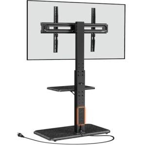 Adjustable Floor TV Stand with Power Outlet