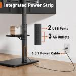 Adjustable Floor TV Stand with Power Outlet