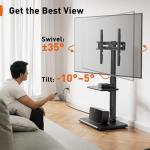 Adjustable Floor TV Stand with Power Outlet