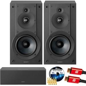 Sony SS-CS5M2 Bookshelf Speakers with Center Channel Bundle