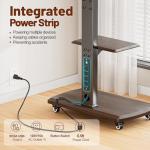 OUKMIC Mobile TV Stand with Power Outlet, Adjustable