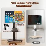 OUKMIC Mobile TV Stand with Power Outlet, Adjustable