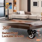 OUKMIC Mobile TV Stand with Power Outlet, Adjustable