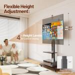 OUKMIC Mobile TV Stand with Power Outlet, Adjustable