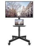 BONTEC Rolling Mobile TV Stand with Adjustable Shelf