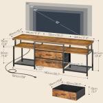 Modern TV Stand with LED Light and Power Outlet