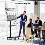 BONTEC Rolling Mobile TV Stand with Adjustable Shelf