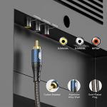 EMK 10ft Gold-Plated RCA Subwoofer Audio Cable