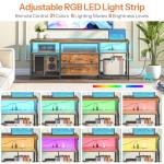 Modern TV Stand with LED Light and Power Outlet