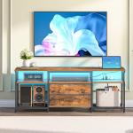 Modern TV Stand with LED Light and Power Outlet
