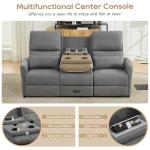 74" RV 3-Seater Recliner Sofa in Grey