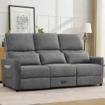 74" RV 3-Seater Recliner Sofa in Grey