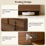 AMERLIFE 70" Modern Wood TV Stand with Cabinets