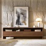 AMERLIFE 70" Modern Wood TV Stand with Cabinets