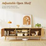 Boho 65-Inch TV Stand with Adjustable Shelves