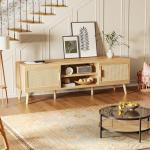 Boho 65-Inch TV Stand with Adjustable Shelves